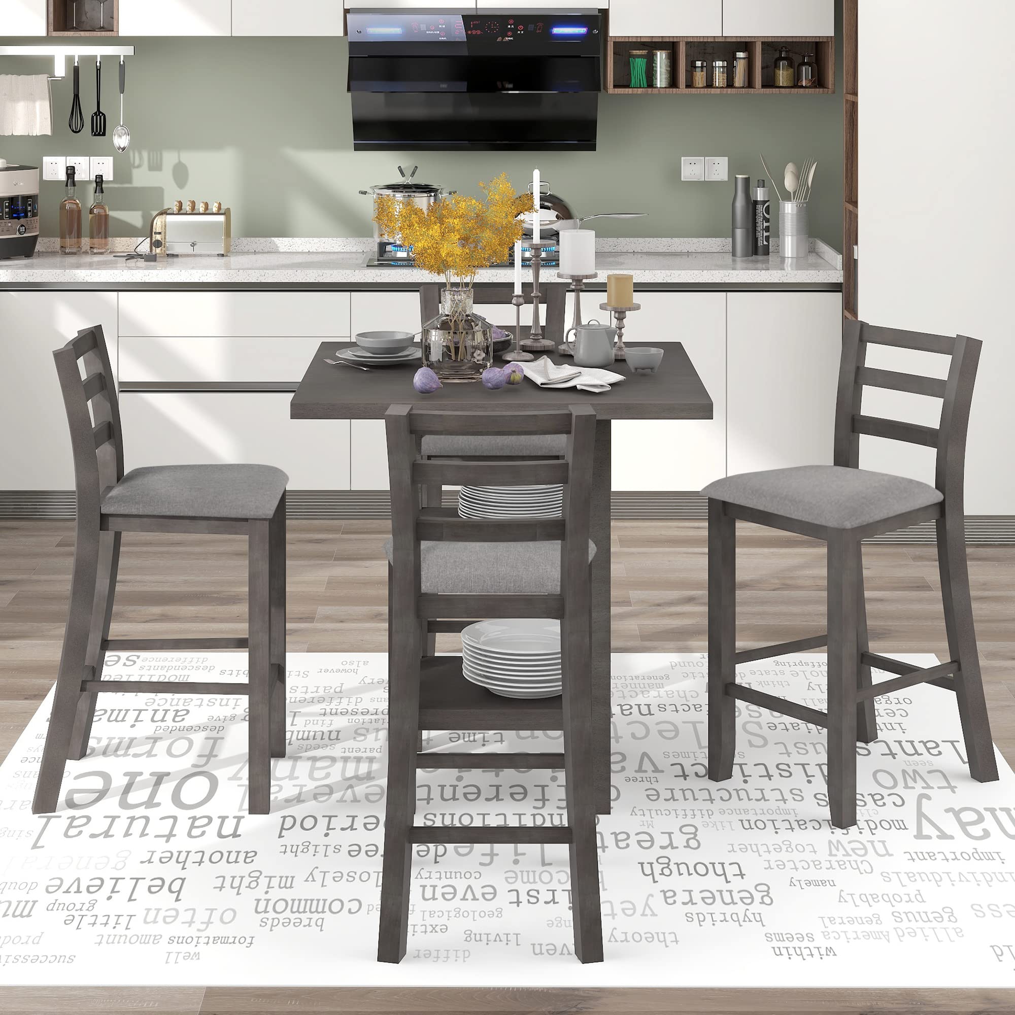 Amazon.com - LUMISOL 5 Piece Counter Height Dining Table Set